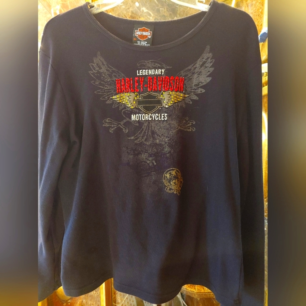 Womens Harley Davidson fleece long sleeve top